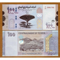 YEMEN 100 RIALS 2019 RUINAS y ARBOL Pick 37 NUEVO DISEÑO BILLETE SC Arab Republic UNC BANKNOTE