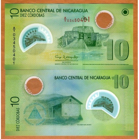 NICARAGUA 10 CORDOBAS 2019 LA VAQUITA FIESTAS Pick 209 BILLETE DE PLASTICO SC Polymer UNC BANKNOTE