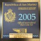 SAN MARINO CARTERA OFICIAL EUROS 2005 SET KMS 1+2+5+10+20+50 CENTIMOS 1 EURO + 2 EUROS 2005 + 5 EUROS PLATA