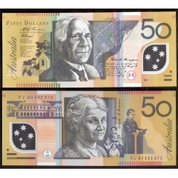 @RARO@ AUSTRALIA 50 DOLARES 1995 FRASESER y EVANS Pick 54A BILLETE DE PLASTICO SC $50 UNC BANKNOTE