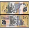 @RARO@ AUSTRALIA 50 DOLARES 1995 FRASESER y EVANS Pick 54A BILLETE DE PLASTICO SC $50 UNC BANKNOTE