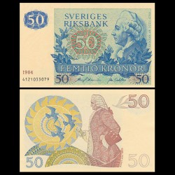 SWEDEN SUEDE 50 KRONEN 1984 AUNC PICK 53D