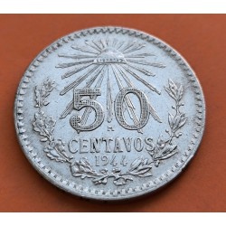 MEXICO 50 CENTAVOS 1944 AGUILA KM.447 MONEDA DE PLATA MBC+ @MANCHITAS@ Mejico Mexiko silver coin WWII