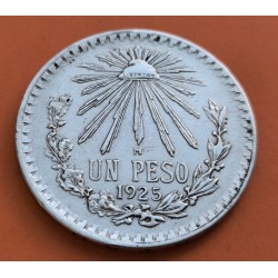 @RARA@ MEXICO 1 PESO 1925 GORRO FRIGIO KM.455 MONEDA DE PLATA MBC silver coin ESTADOS UNIDOS MEXICANOS