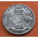 AUSTRALIA 1 FLORIN 1960 REINA ISABEL II y ESCUDO KM.60 MONEDA DE PLATA MBC silver coin