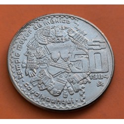 MEXICO 50 PESOS 1984 DIOS AZTECA COYOLXAUHQUI KM.490 MONEDA DE NICKEL SC- Mejico Mexiko coin