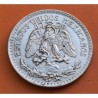 MEXICO 50 CENTAVOS 1945 AGUILA y VALOR KM.447 MONEDA DE PLATA EBC silver coin WWII R/2