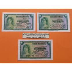 1 Billete SC x ESPAÑA 5 PESETAS 1935 DAMA Serie B Pick 86 SIN CIRCULAR II REPUBLICA ESPAÑOLA