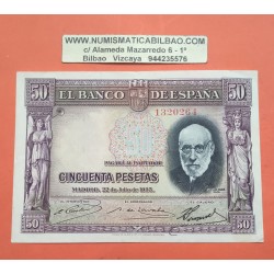 ESPAÑA 50 PESETAS 1935 SANTIAGO RAMON y CAJAL Sin Serie 1320264 Pick 88 BILLETE MBC++ Spain banknote
