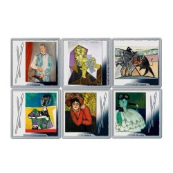 . 6 Monedas PABLO PICASSO x ESPAÑA 10 EUROS 2023 PINTOR 50 Aniversario PLATA PROOF 1 SOLO ESTUCHE COMPACTO FNMT LINGOTES Onza