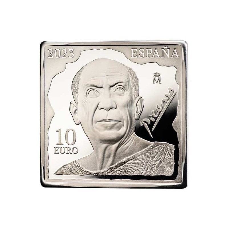 . 1 Moneda x ESPAÑA 10 EUROS 2023 PABLO PICASSO - ARLEQUIN PLATA ESTUCHE FNMT @LINGOTE 1 ONZA@