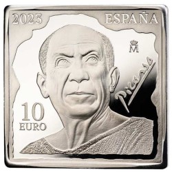 . 1 Moneda x ESPAÑA 10 EUROS 2023 PABLO PICASSO - CABEZA DE MUJER LLORANDO CON PAÑUELO PLATA ESTUCHE FNMT @LINGOTE 1 ONZA@