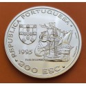 PORTUGAL 200 ESCUDOS 1995 GALEON y ALFONSO DA ALBURQUERQUE MALACA KM.685.A MONEDA DE PLATA PROOFLIKE