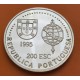 PORTUGAL 200 ESCUDOS 1995 BARCOS y MAPA ILHAS DAS ESPECIARIAS AUSTRALIA KM.684.A MONEDA DE PLATA PROOFLIKE