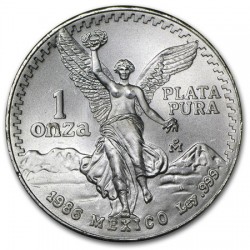 MEXICO 1 ONZA 1986 ANGEL LIBERTAD MONEDA DE PLATA PURA SC Mejico silver coin OZ OUNCE CÁPSULA