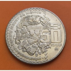 MEXICO 50 PESOS 1982 DIOS AZTECA COYOLXAUHQUI KM.490 MONEDA DE NICKEL SC- Mejico Mexiko coin