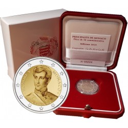 . 1 moneda @MUY RARA@ MONACO 2 EUROS 2019 PRINCIPE HONORE V CONMEMORATIVA PROOF ESTUCHE y CERTIFICADO Tirada 15.000