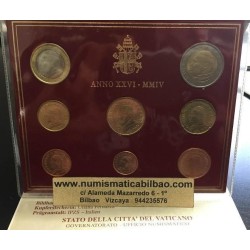 VATICANO CARTERA OFICIAL EUROS 2004 BU SET PAPA JUAN PABLO II 1+2+5+10+20+50 CENTIMOS 1 EURO + 2 EUROS 2004 SC 8 MONEDAS