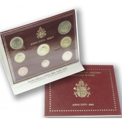 VATICANO CARTERA OFICIAL EUROS 2004 BU SET PAPA JUAN PABLO II 1+2+5+10+20+50 CENTIMOS 1 EURO + 2 EUROS 2004 SC 8 MONEDAS