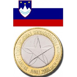 SLOVENIA 3 EUROS 2008 PRESIDENCY UNC BIMETALLIC