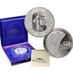 FRANCE / FRANKREICH : 50 EUROS 2009 SILVER PP "SEMEUSE" (5 ozs)