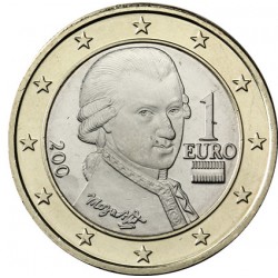 AUSTRIA 1 EURO 2020 WOLFGANG AMADEUS MOZART SC MONEDA BIMETALICA Österreich coin