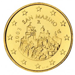SAN MARINO 50 CENTIMOS 2013 LAS TRES TORRES NACIONALES MONEDA DE LATON SC 50 Cent coin