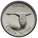 .CANADA 1 DOLAR 1967 GANSO GOOSE PLATA SILVER PROOF