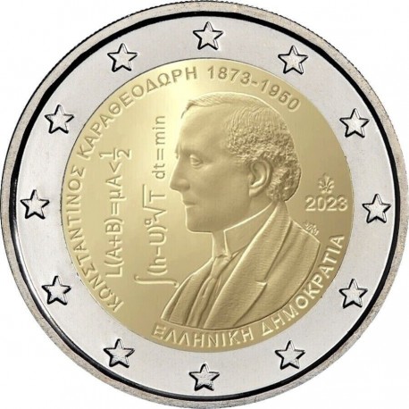 . 1 acoin GRECIA 2 EUROS 2023 CONSTANTIN CARATHEODORY Matemático MONEDA CONMEMORATIVA SC Greece