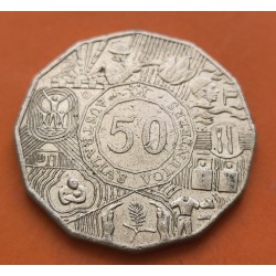 AUSTRALIA 50 CENTAVOS 2003 VOLUNTARIOS AUSTRALIANOS y REINA ISABEL II KM.689 MONEDA DE NICKEL MBC Half Dollar Volunteers