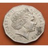 AUSTRALIA 50 CENTAVOS 2003 VOLUNTARIOS AUSTRALIANOS y REINA ISABEL II KM.689 MONEDA DE NICKEL MBC Half Dollar Volunteers