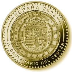 . 2 monedas @ ESPAÑA 10 EUROS + 100 EUROS 2023 CENTEN de FELIPE V PLATA y BAÑO DE ORO ESTUCHE FNMT