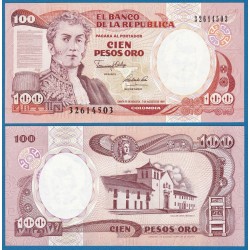 COLOMBIA 100 PESOS 1991 FINCA LEYVA y NARIÑO Pick 426B BILLETE SC 100 Peso de Oro UNC BANKNOTE