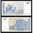 MACEDONIA 10 DENARI 1993 PUEBLO MONTAÑOSO y MONUMENTO ILINDEN Pick 9 BILLETE SC 10 Dinara Dinari UNC BANKNOTE