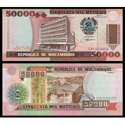 MOZAMBIQUE 50000 METICAIS 1993 MASCARAS TRIBALES Pick 138B BILLETE SC Portugal Mocambique UNC BANKNOTE