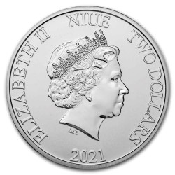 . 1 coin NIUE 2 DOLARES 2021 STAR WARS Nave EL HALCON MILENARIO 6ª MONEDA DE PLATA SC capsula OZ ONZA