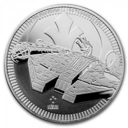 . 1 coin NIUE 2 DOLARES 2021 STAR WARS Nave EL HALCON MILENARIO 6ª MONEDA DE PLATA SC capsula OZ ONZA