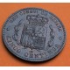 . @PRECIOSA + BRILLO ORIGINAL@ ESPAÑA Rey ALFONSO XII 5 CENTIMOS 1878 OM ESCUDO KM.674 MONEDA DE BRONCE SC-