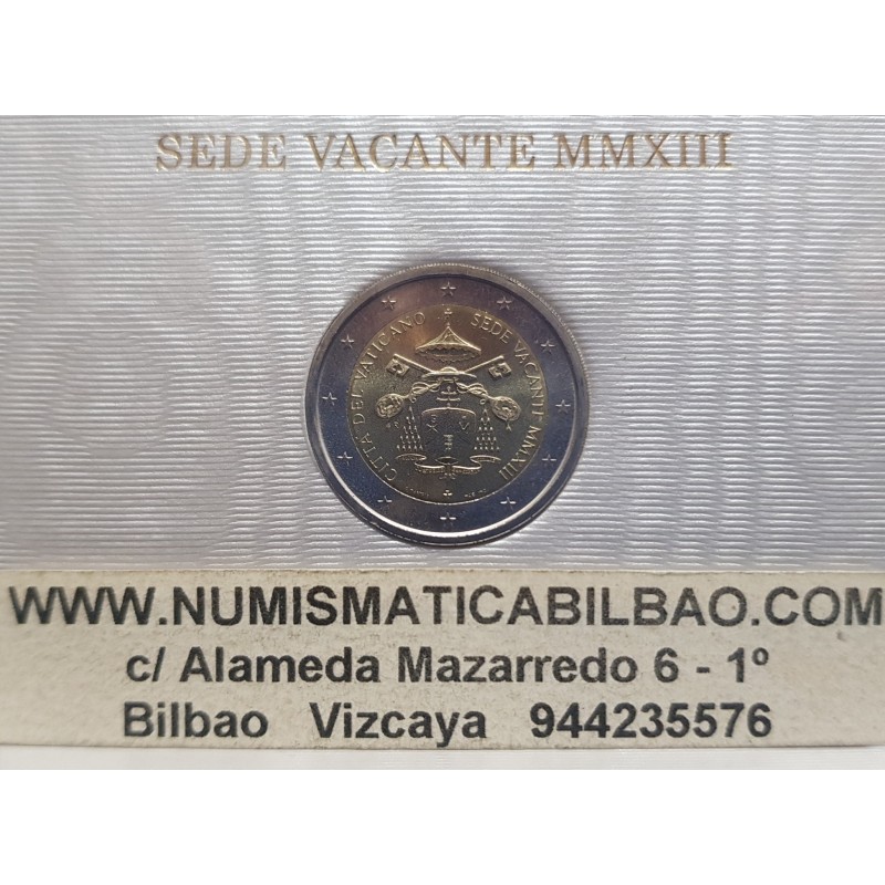 VATICANO 2 EUROS 2013 SEDE VACANTE SC MONEDA CONMEMORATIVA EN CARTERA ESTUCHE OFICIAL