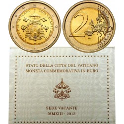 VATICANO 2 EUROS 2013 SEDE VACANTE SC MONEDA CONMEMORATIVA EN CARTERA ESTUCHE OFICIAL