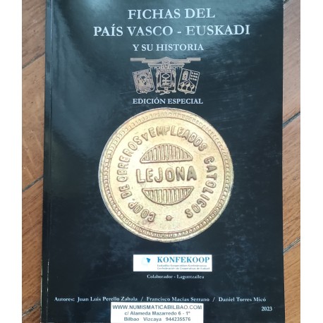 . 2023 LIBRO CATALOGO FICHAS de COOPERATIVA del PAIS VASCO EUSKADI y CASINO Monedas Jetones Tokens ESPAÑA