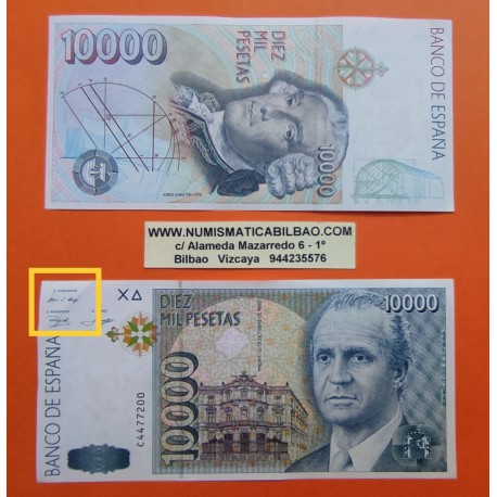 1 billete NUEVO + DOBLEZ EN ESQUINA x ESPAÑA 10000 PESETAS 1992 JUAN CARLOS I Serie C Pick 166 SC Spain banknote