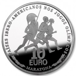 PORTUGAL 10 EUROS 2007 CORREDOR DE MARATON Serie IBEROAMERICANA JUEGOS OLIMPICOS MONEDA DE PLATA SC SILVER