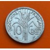 INDOCHINA FRANCESA 10 CENTIMOS 1945 DAMA KM.28.1 MONEDA DE ALUMINIO EBC- Época NAZI III REICH WWII Indochine FRANCIA