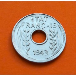 INDOCHINA FRANCESA 1 CENTIMO 1943 VALOR KM.26 MONEDA DE ALUMINIO EBC- Ocupación NAZI III REICH WWII French Indochine