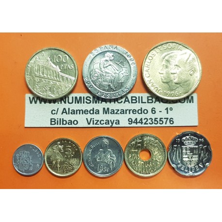 ESPAÑA SERIE 1996 SC 1+5+10+25+50+100+200 Ptas + 500 PESETAS 1996 JUAN CARLOS I