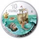 2ª moneda ESPAÑA 10 EUROS 2020 Serie V CENTENARIO DE LA VUELTA AL MUNDO Estrecho de Magallanes @COLOR@ PLATA FNMT