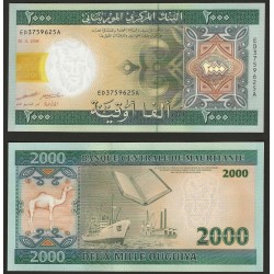 @RARO@ MAURITANIA 2000 OUGUIYA 2006 CAMELLO y HOLOGRAMA - BARCO y FÁBRICA Pick 14 BILLETE SC Mauritanie UNC BANKNOTE