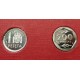 ESPAÑA CARTERA FNMT III EXPOSICION NACIONAL DE NUMISMATICA E87 : 1 PESETA 1987 + 200 PESETAS 1987 PROOF 2 MONEDAS E-87