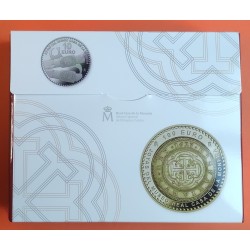 . 2 monedas @ ESPAÑA 10 EUROS + 100 EUROS 2023 CENTEN de FELIPE V PLATA y BAÑO DE ORO ESTUCHE FNMT